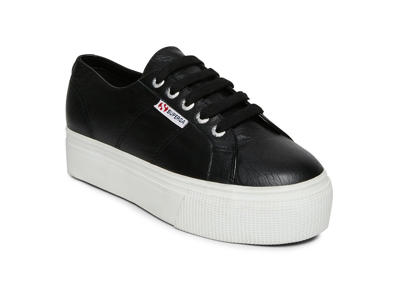 Superga Plataforma Mujer Negras - 2790 Nappa Cuero - 951847LEA